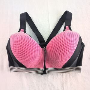 VSX Victorias Secret 34C Sports Bra Incredible Front Close Pink Black